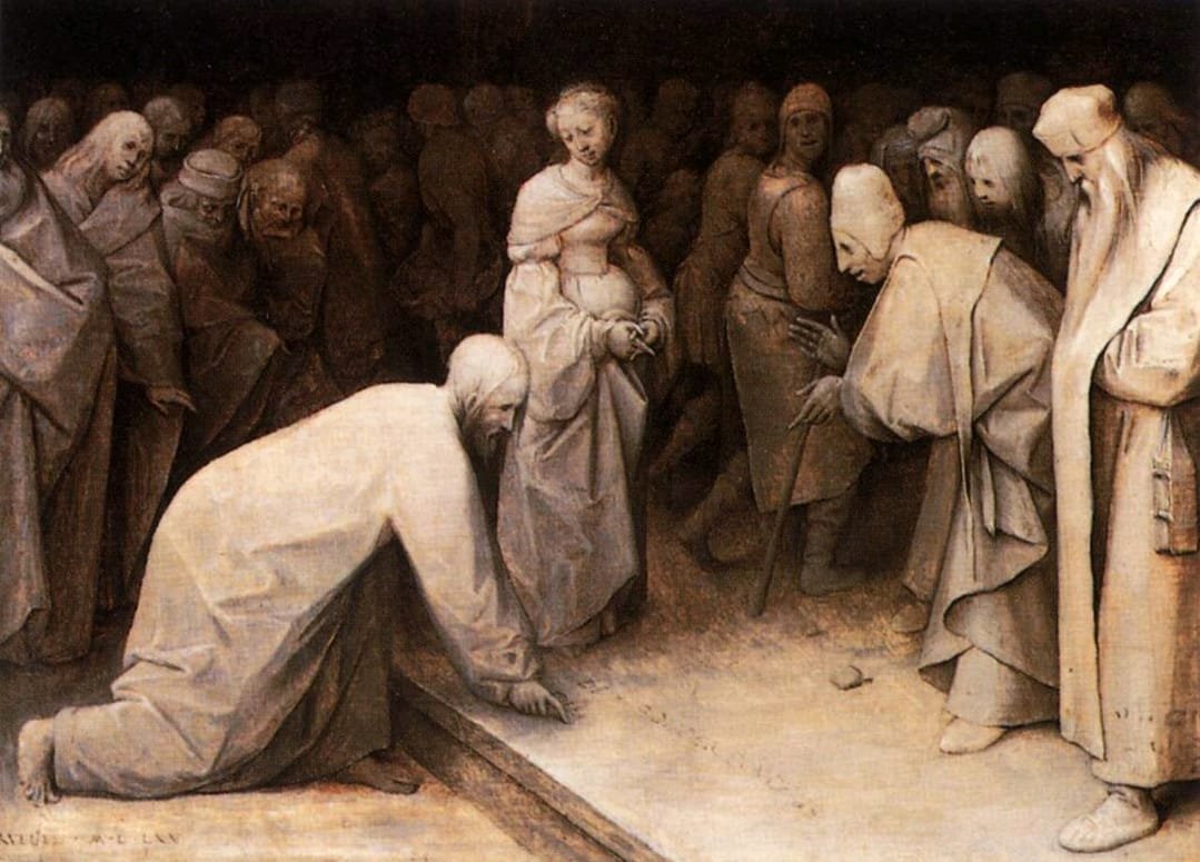 ​Contoh lukisan dengan teknik Grisaille yang menunjukkan gradasi monokromatik untuk menciptakan ilusi volume dan pencahayaan yang dramatis sebelum tahap pewarnaan.